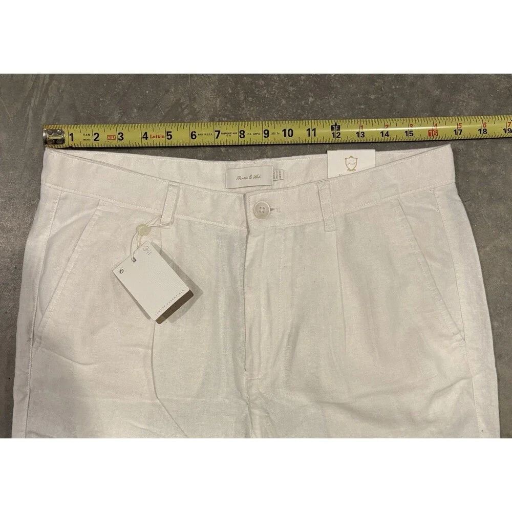 Porter & Ash Linen Blend Pants White Straight Fit Textured Men’s 32x29 NWT